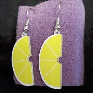 Vibrant Yellow Citrus Earrings